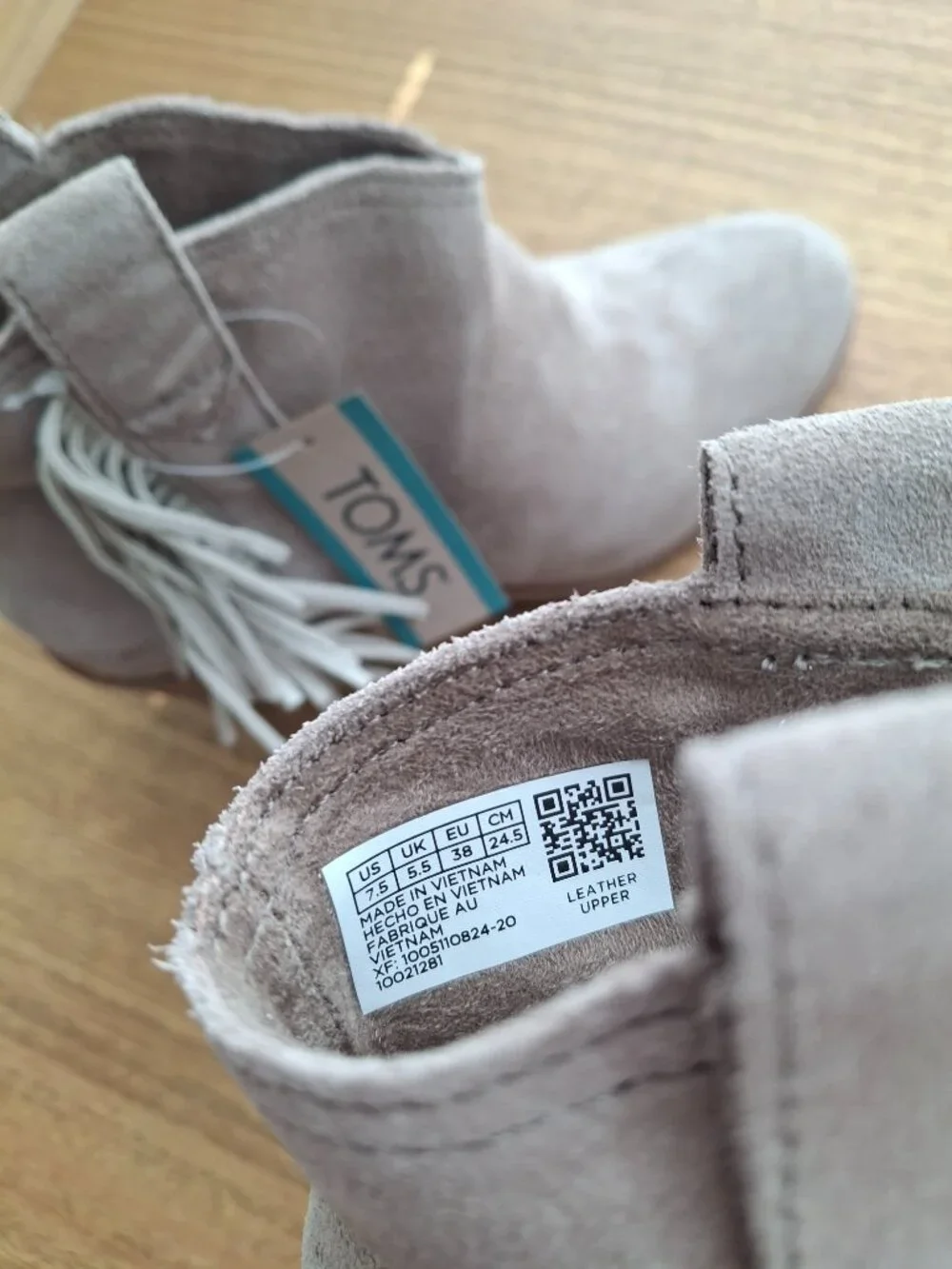 (New) Toms – Constance Heeled‎ Ankle Boots (Dune Suede/Fringe) / Women's 7.5
